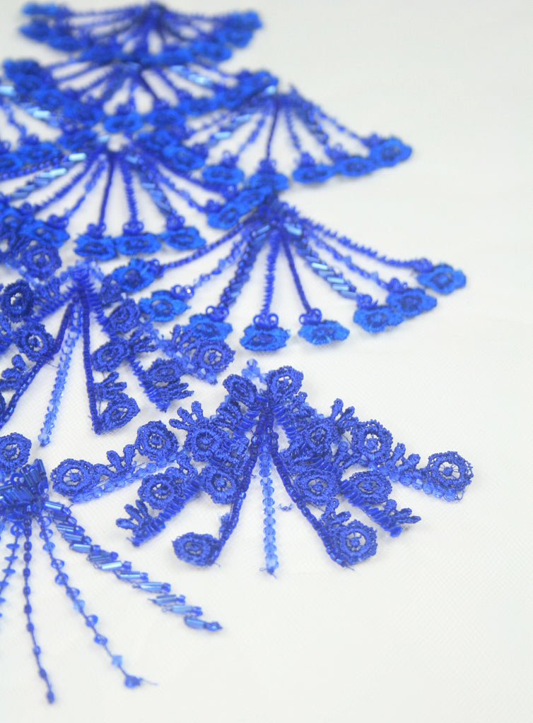 3D Capri Blue Lace Applique
