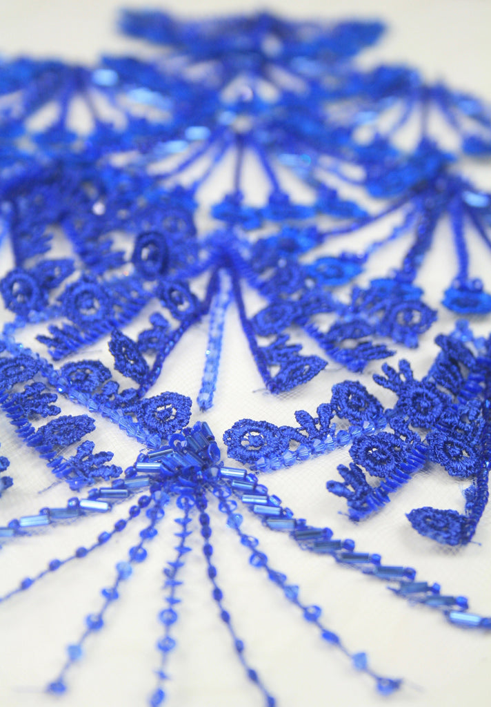 3D Capri Blue Lace Applique