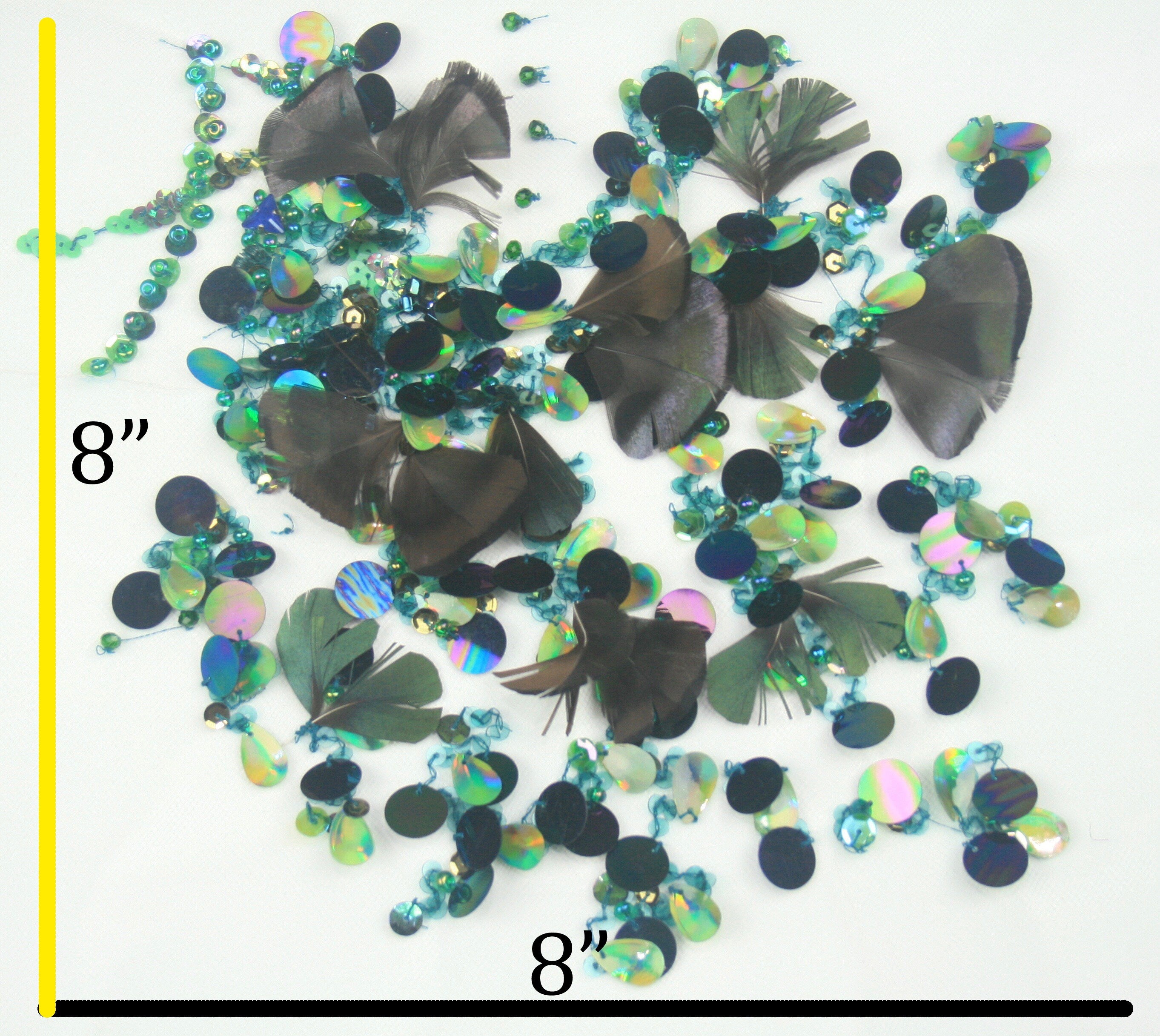 A110 - Emerald Green Feather Applique