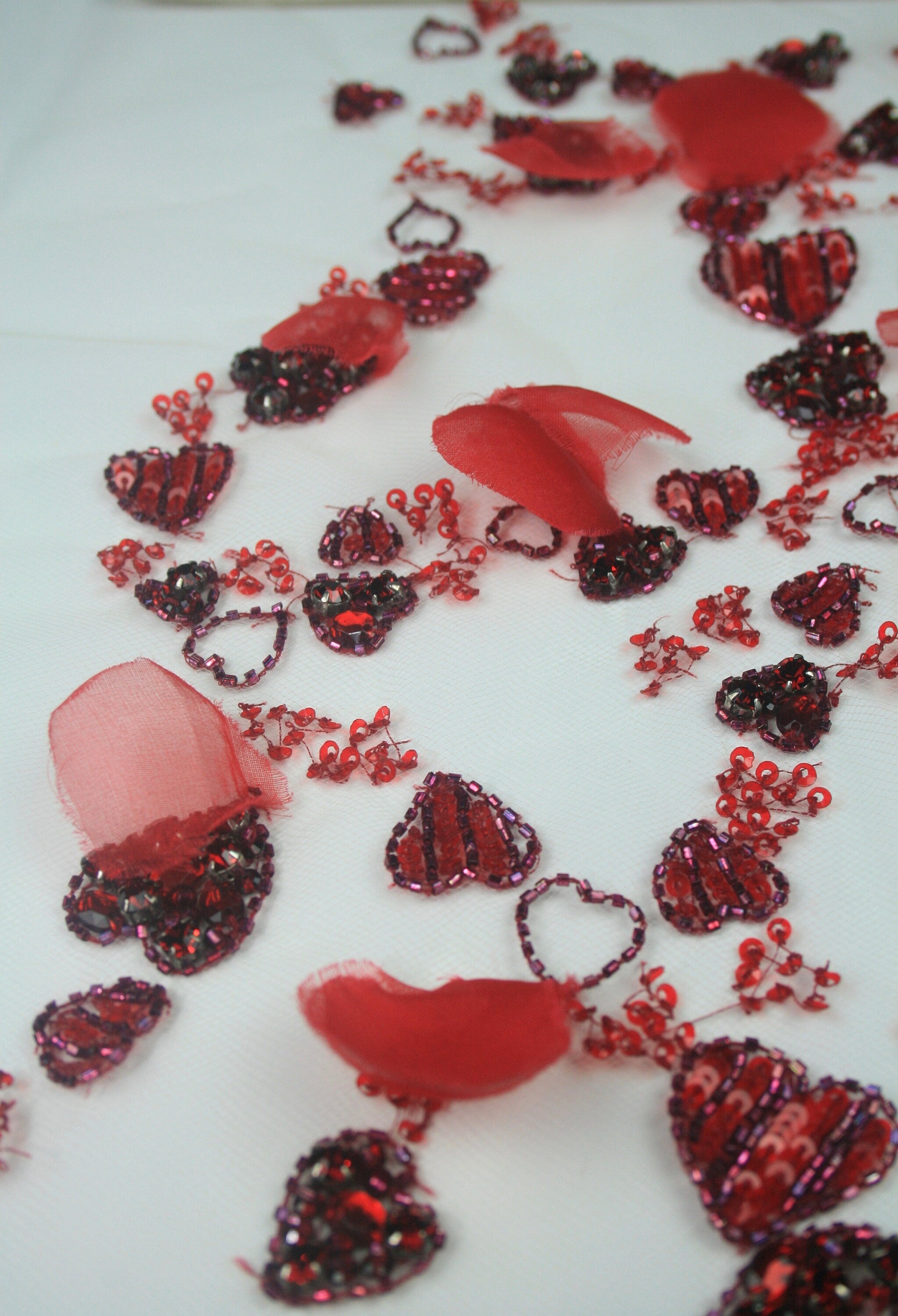 3D Red Siam Heart Applique