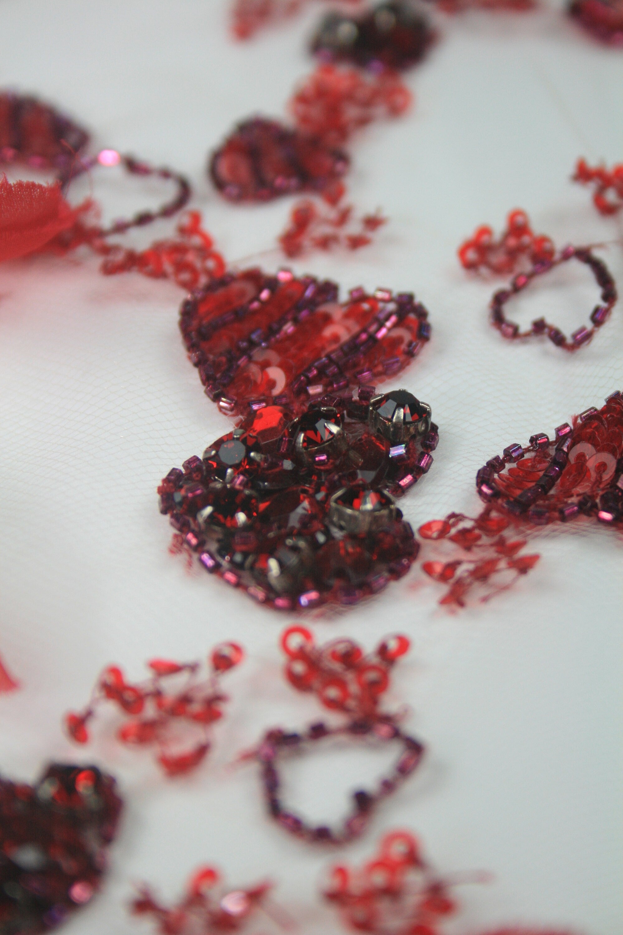 3D Red Siam Heart Applique