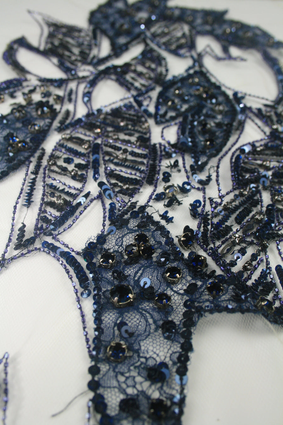 Mesh Lace Fabric - Beading Panel - Hat Lace Trim - Dress Embroidery - Tulle Lace Fabric