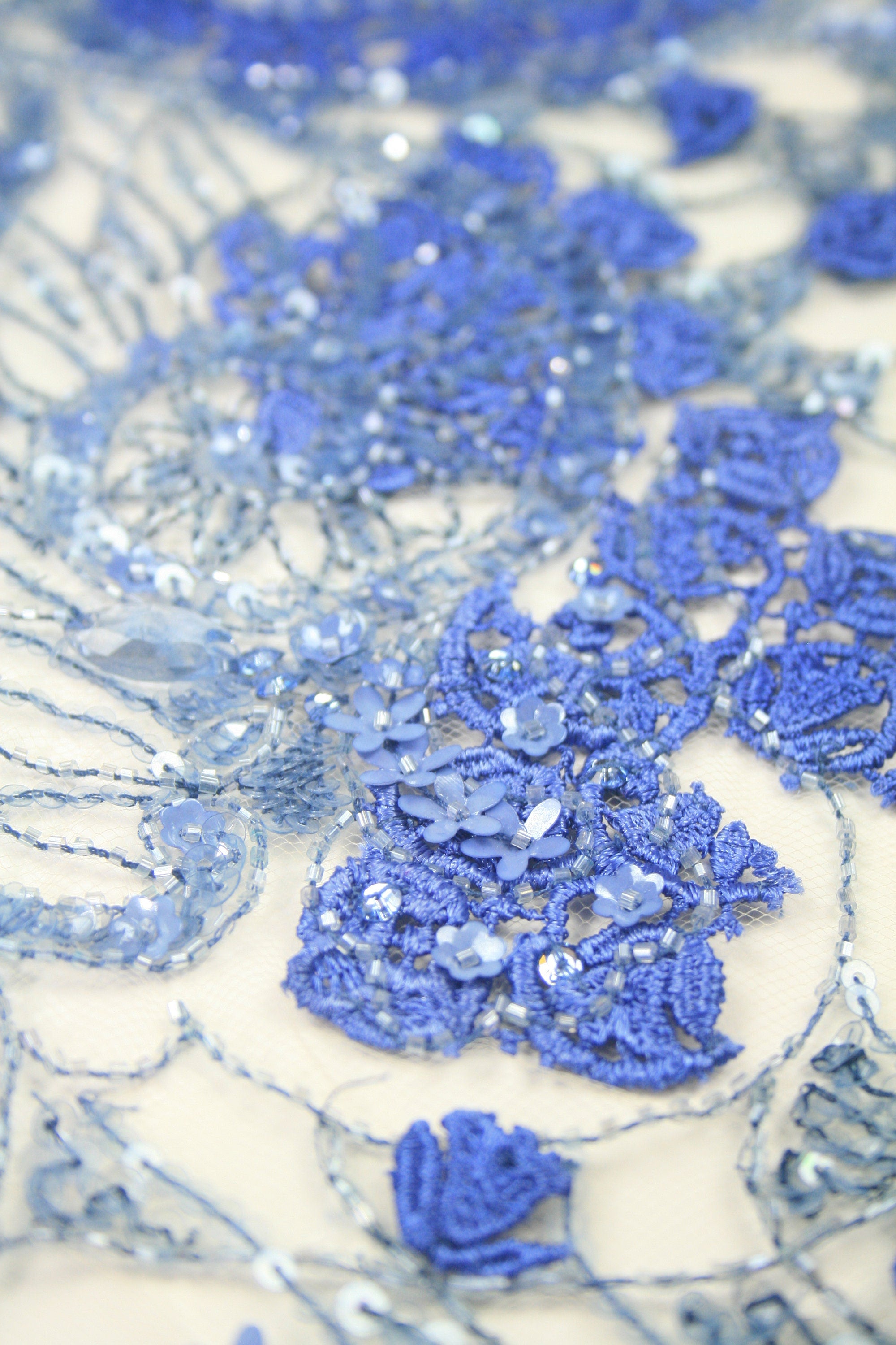 B108 - Cornflower Blue Beaded Applique