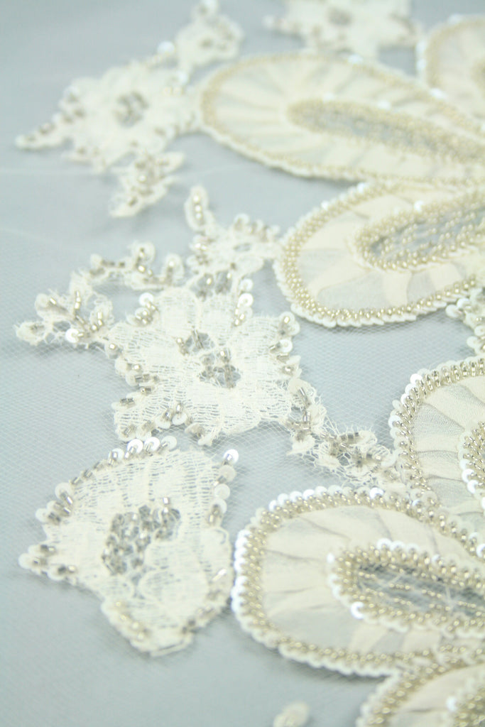 3D Large Floral Chantilly Lace Bridal Applique
