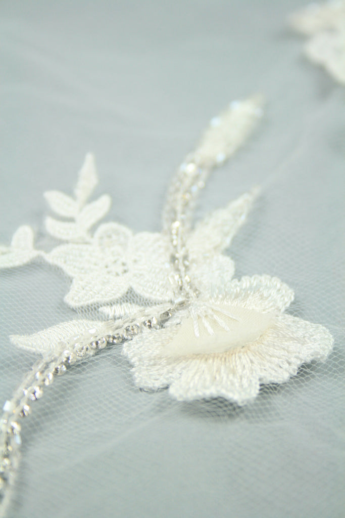 3D Delicate White Lace Wedding Applique