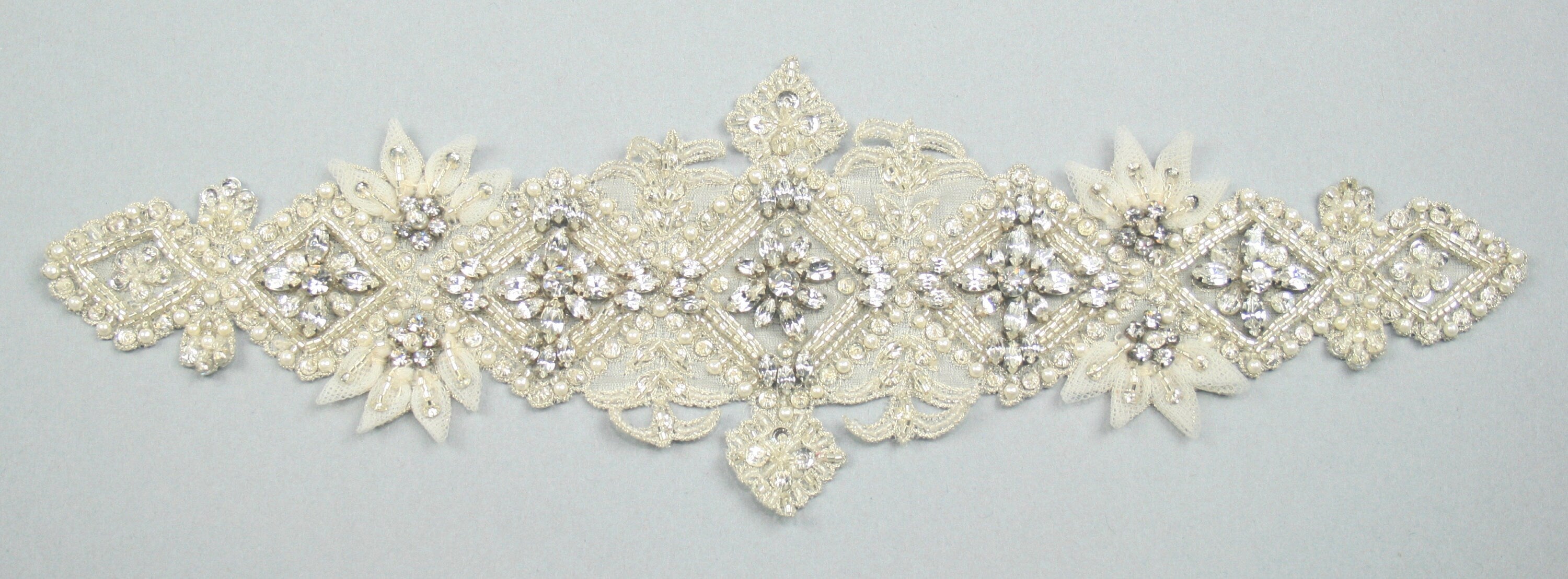 3D Heavy Beaded Wedding Applique