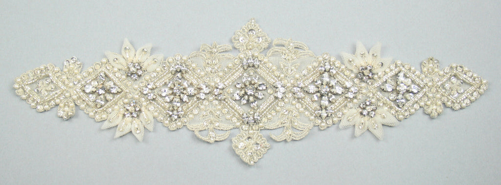 3D Heavy Beaded Wedding Applique