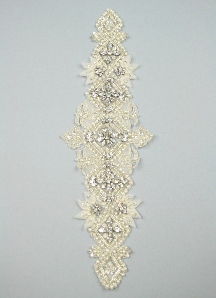 3D Heavy Beaded Wedding Applique