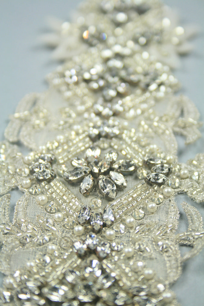 3D Heavy Beaded Wedding Applique