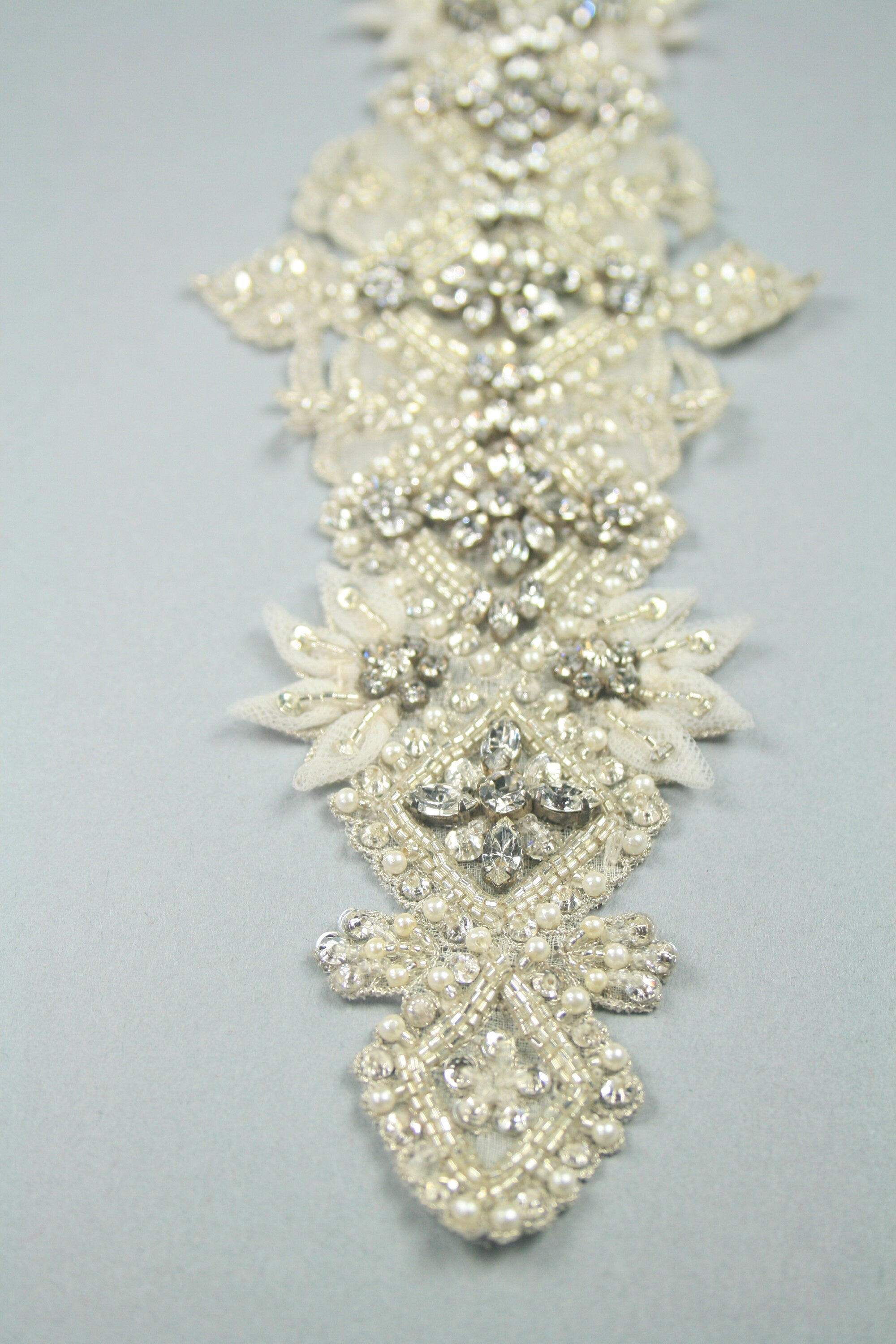 3D Heavy Beaded Wedding Applique