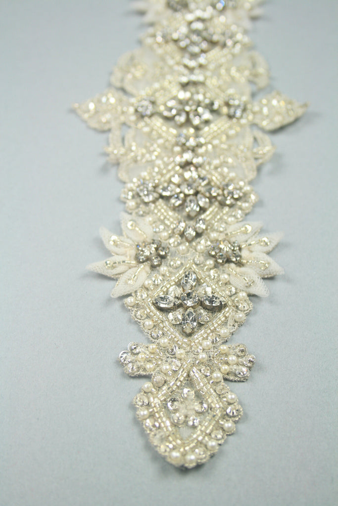 3D Heavy Beaded Wedding Applique