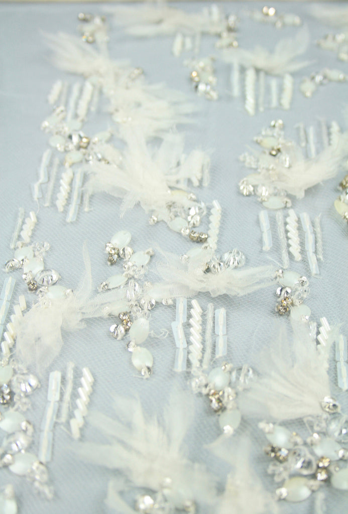 3D White Bridal Applique