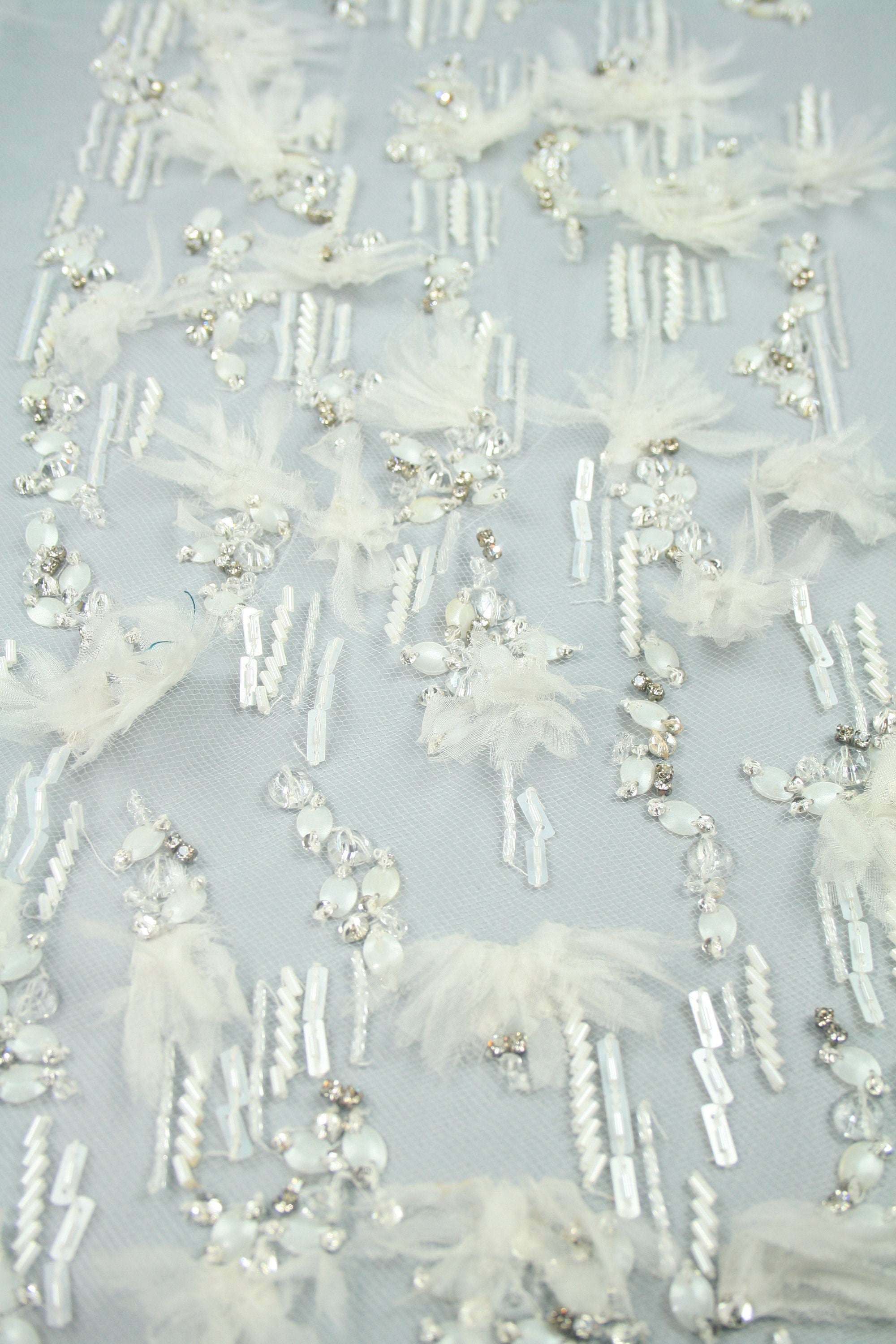 3D White Bridal Applique