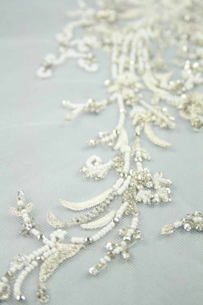 3D Bridal Applique on Silk Tulle