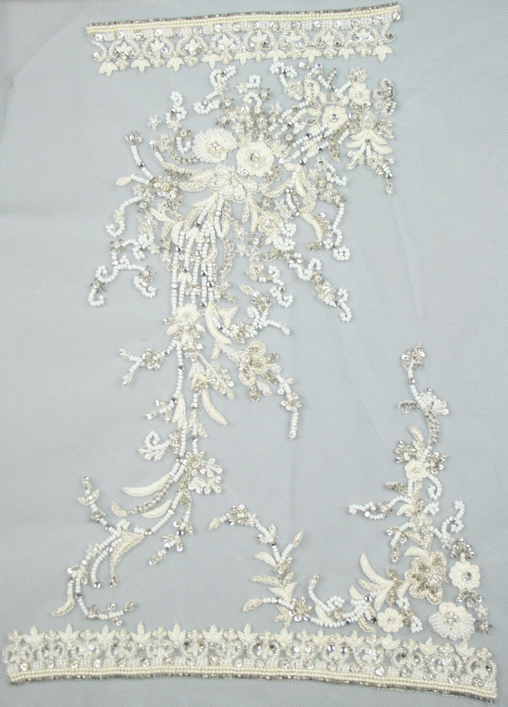 3D Bridal Applique on Silk Tulle