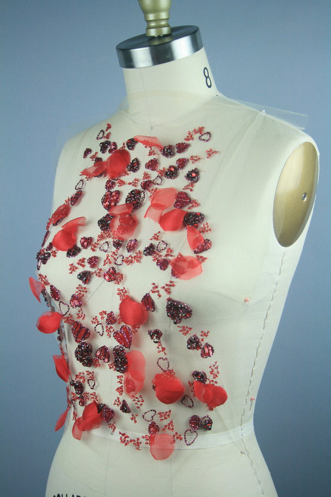 3D Red Siam Heart Applique