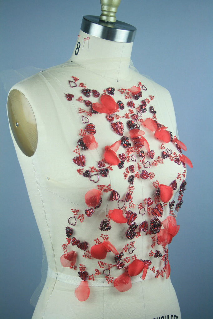 3D Red Siam Heart Applique