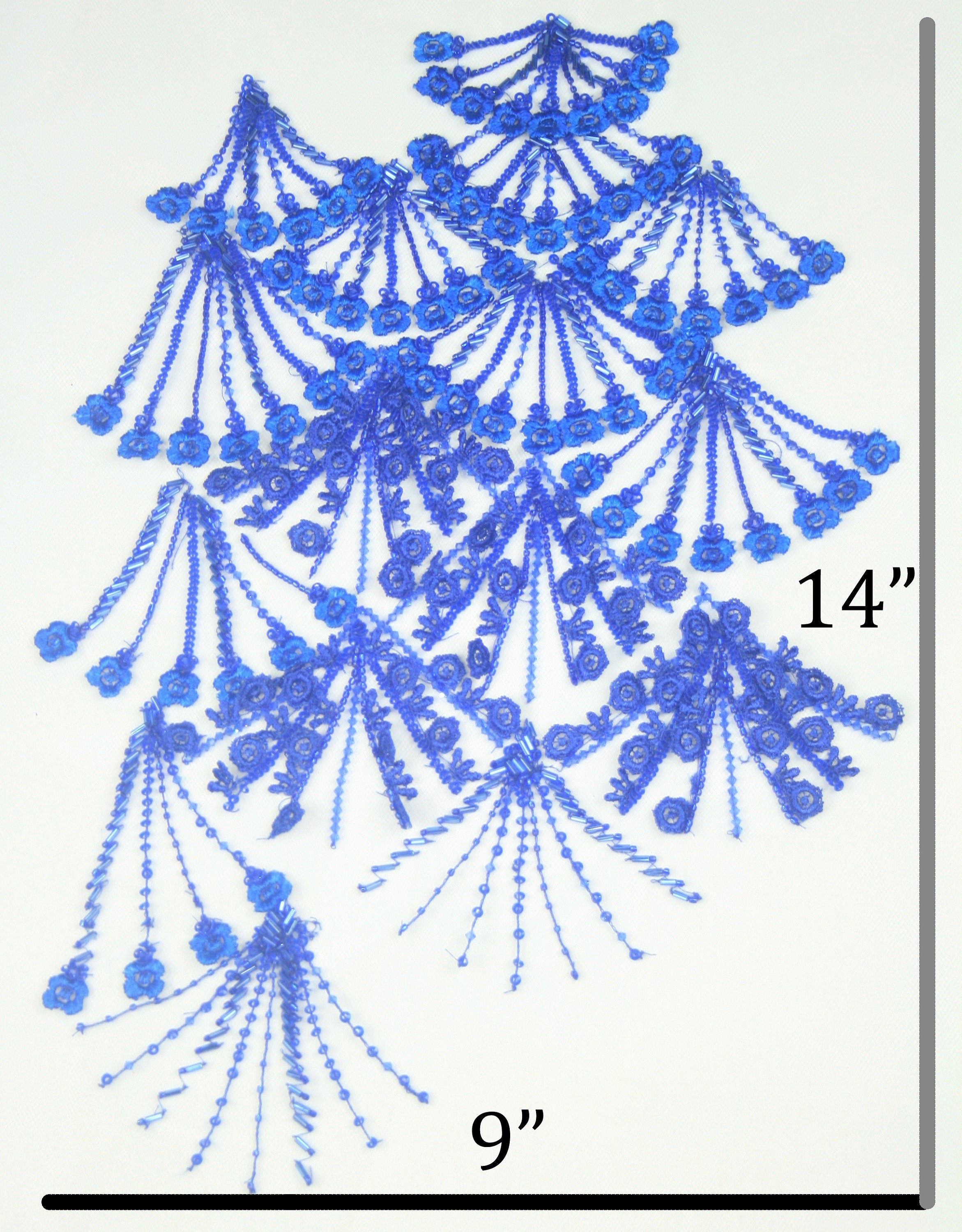 3D Capri Blue Lace Applique