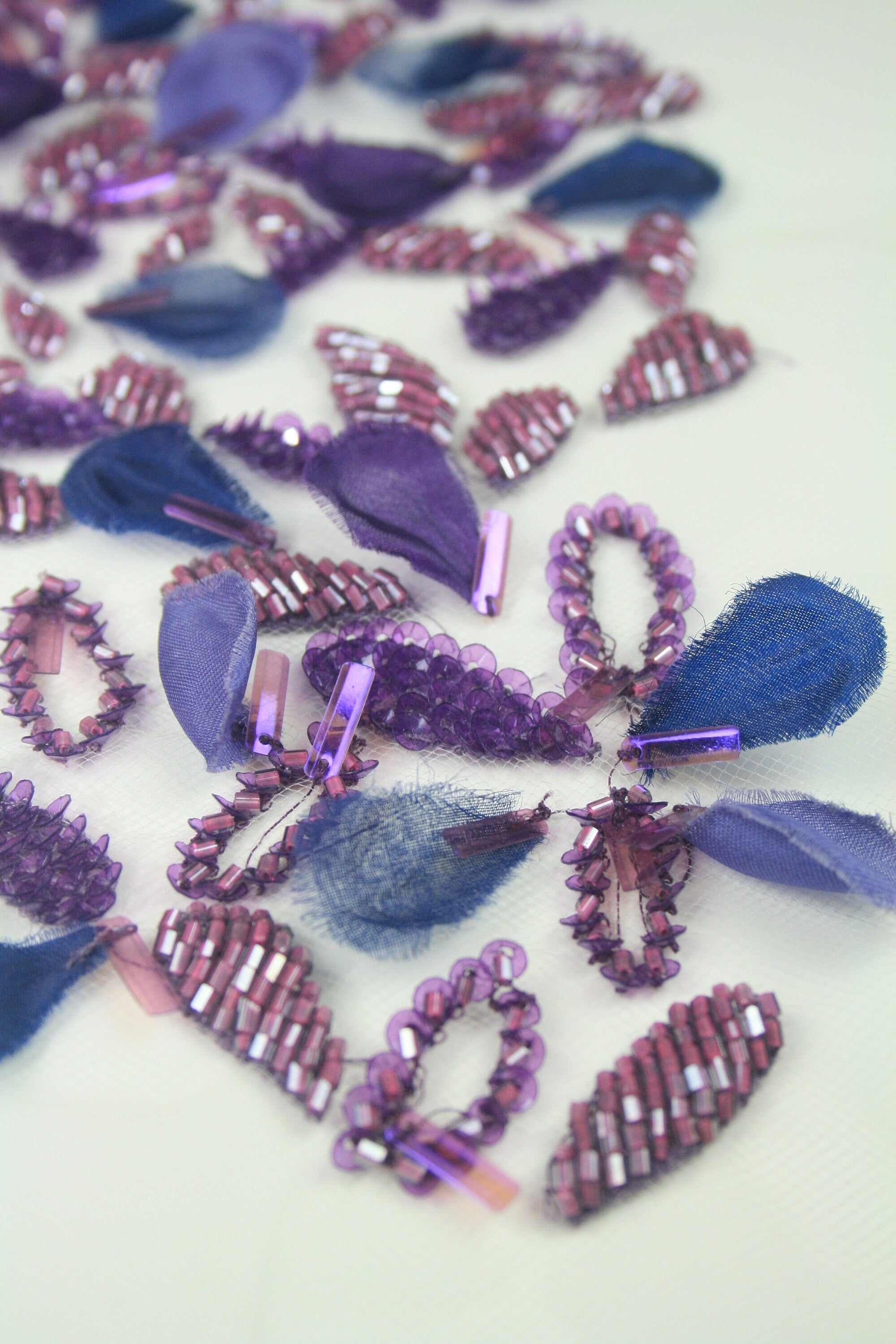 3D Purple Indigo Applique