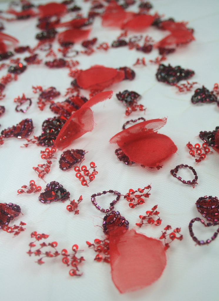 3D Red Siam Heart Applique