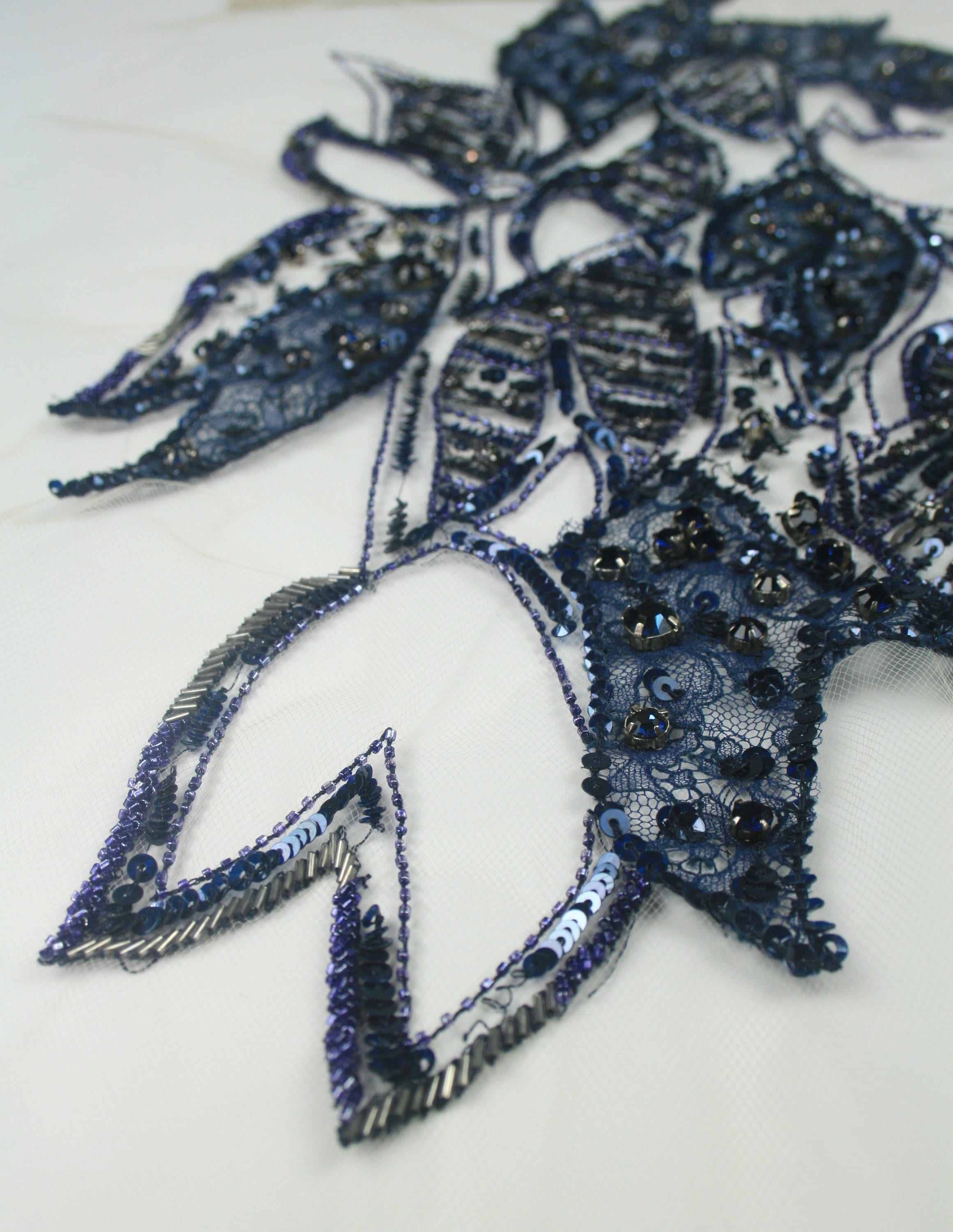 Mesh Lace Fabric - Beading Panel - Hat Lace Trim - Dress Embroidery - Tulle Lace Fabric