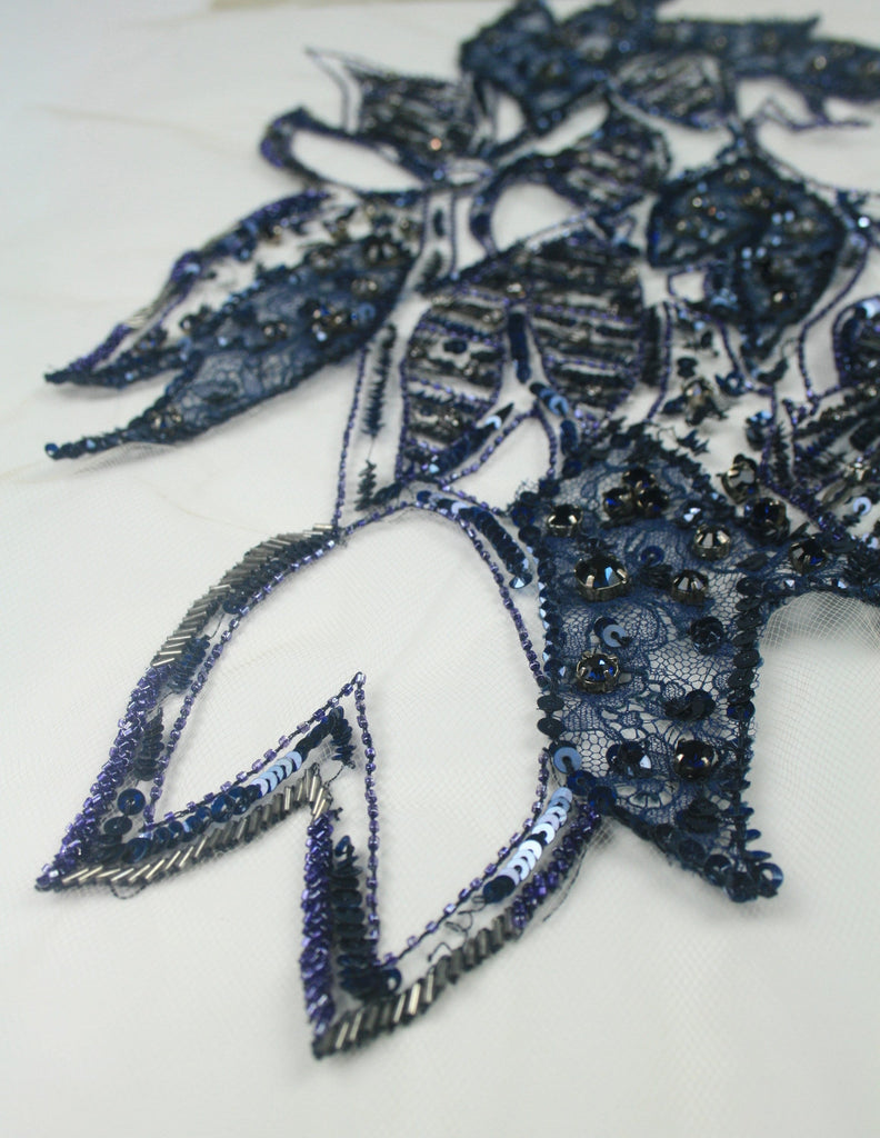 Mesh Lace Fabric - Beading Panel - Hat Lace Trim - Dress Embroidery - Tulle Lace Fabric
