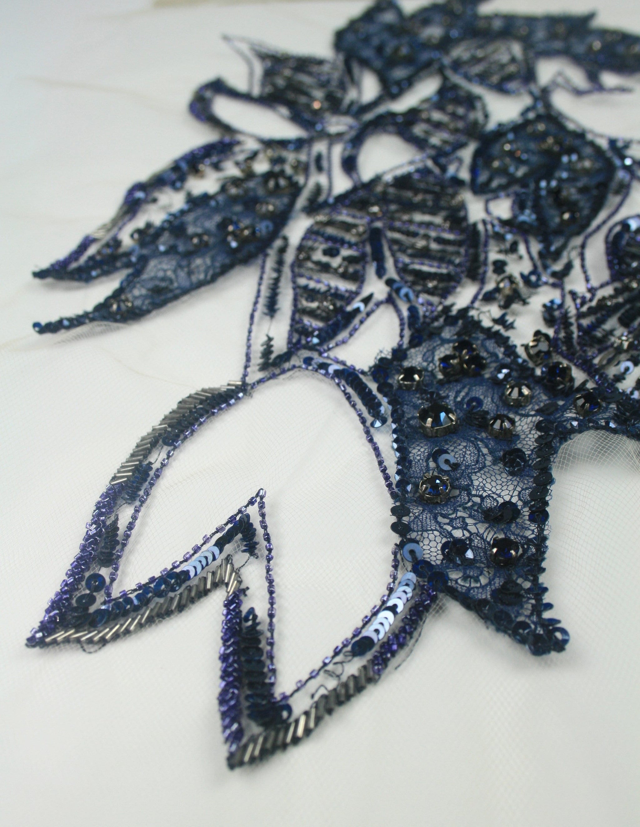 Mesh Lace Fabric - Beading Panel - Hat Lace Trim - Dress Embroidery - Tulle Lace Fabric