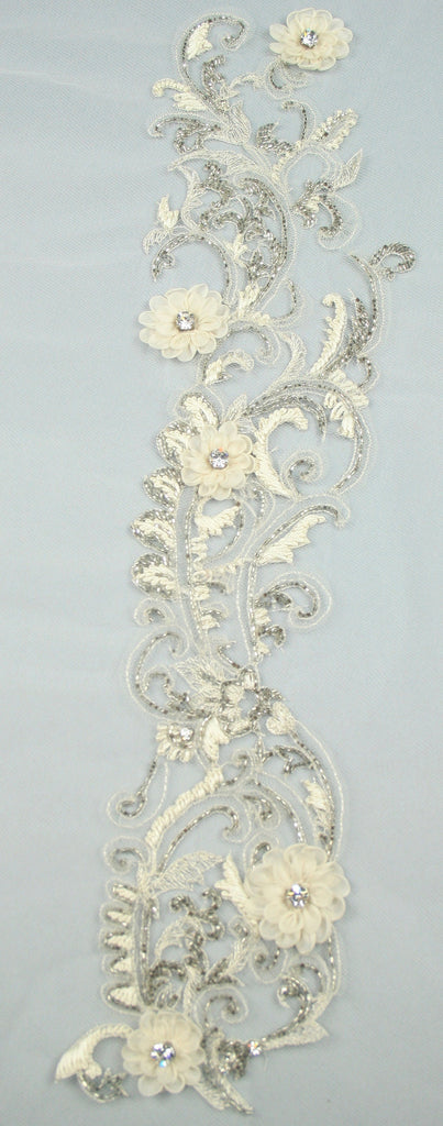 3D Chantilly Lace Beaded Applique