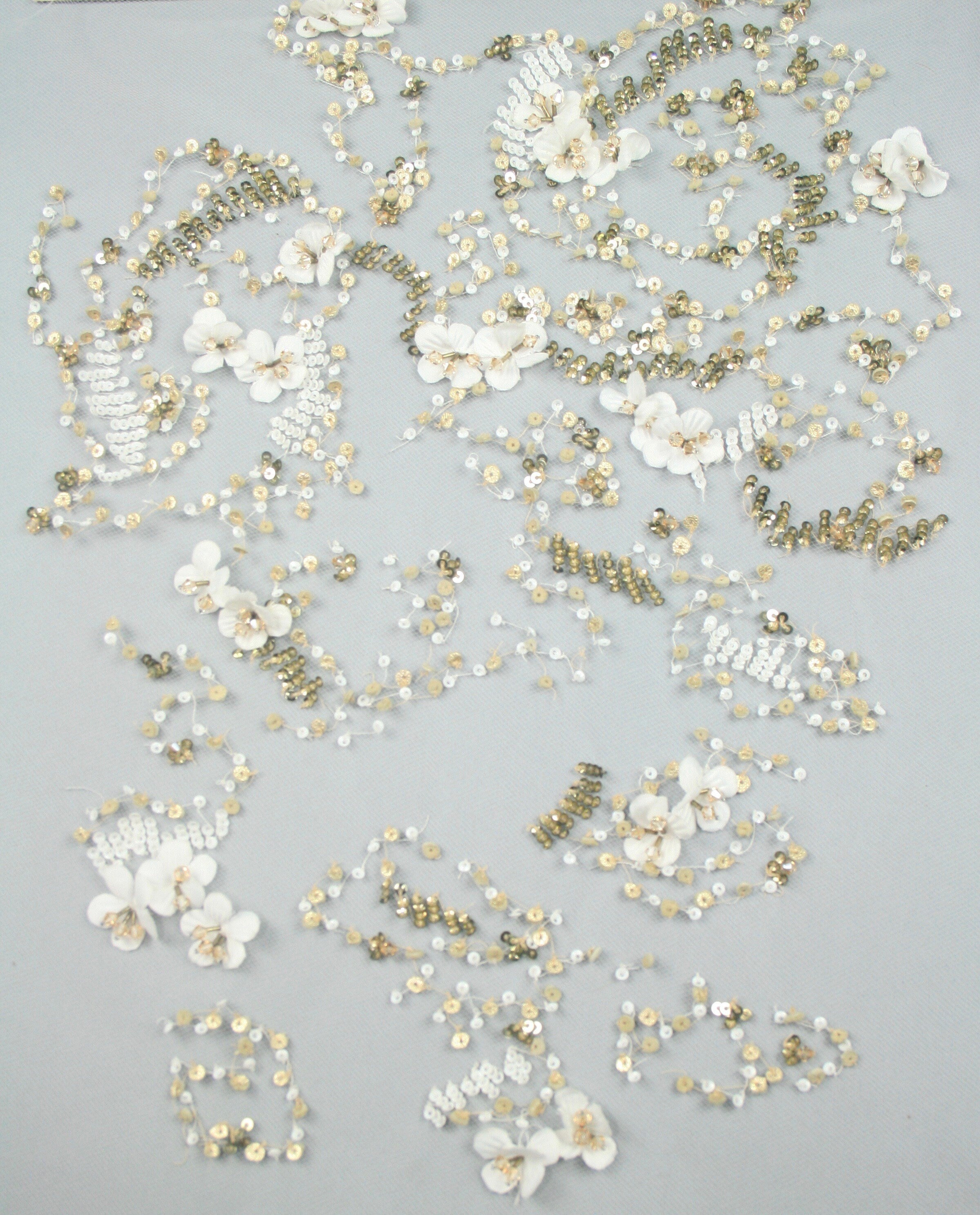 C108 - Antique Gold Bridal Bodice Applique