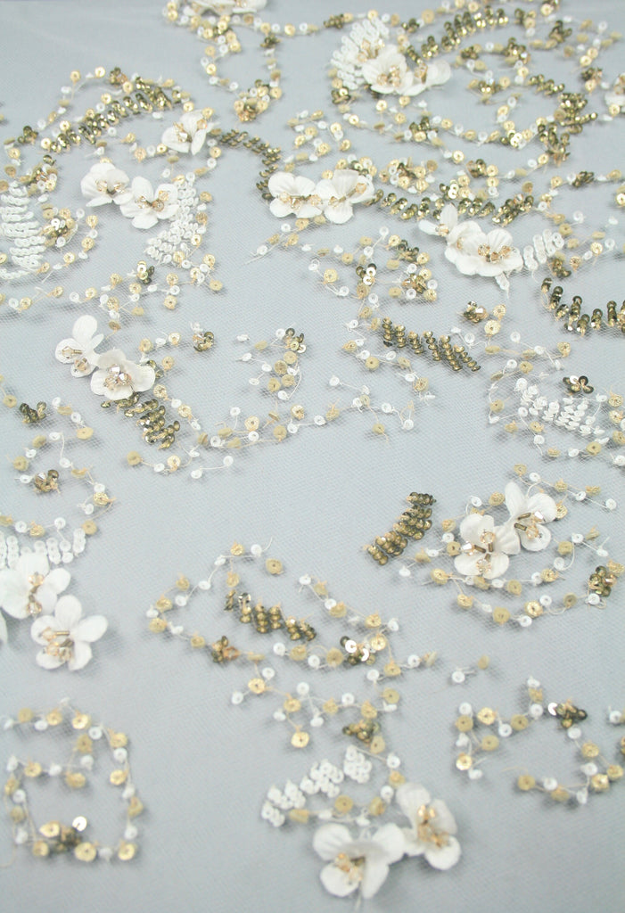 C108 - Antique Gold Bridal Bodice Applique