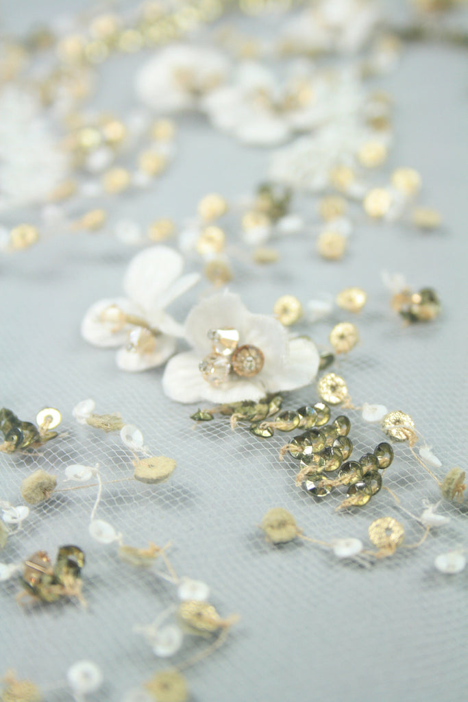 C108 - Antique Gold Bridal Bodice Applique