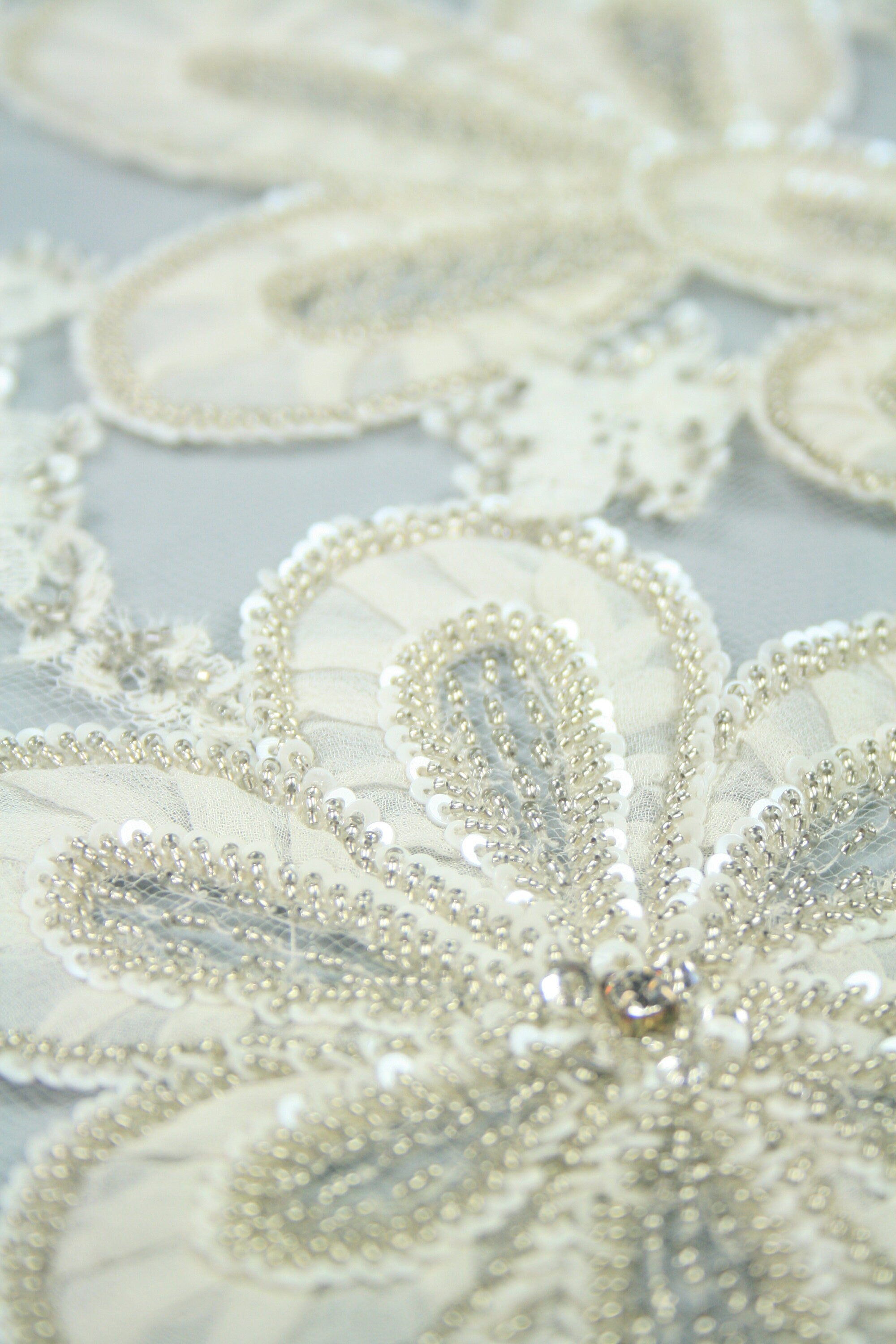 3D Large Floral Chantilly Lace Bridal Applique