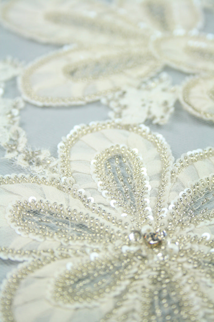 3D Large Floral Chantilly Lace Bridal Applique