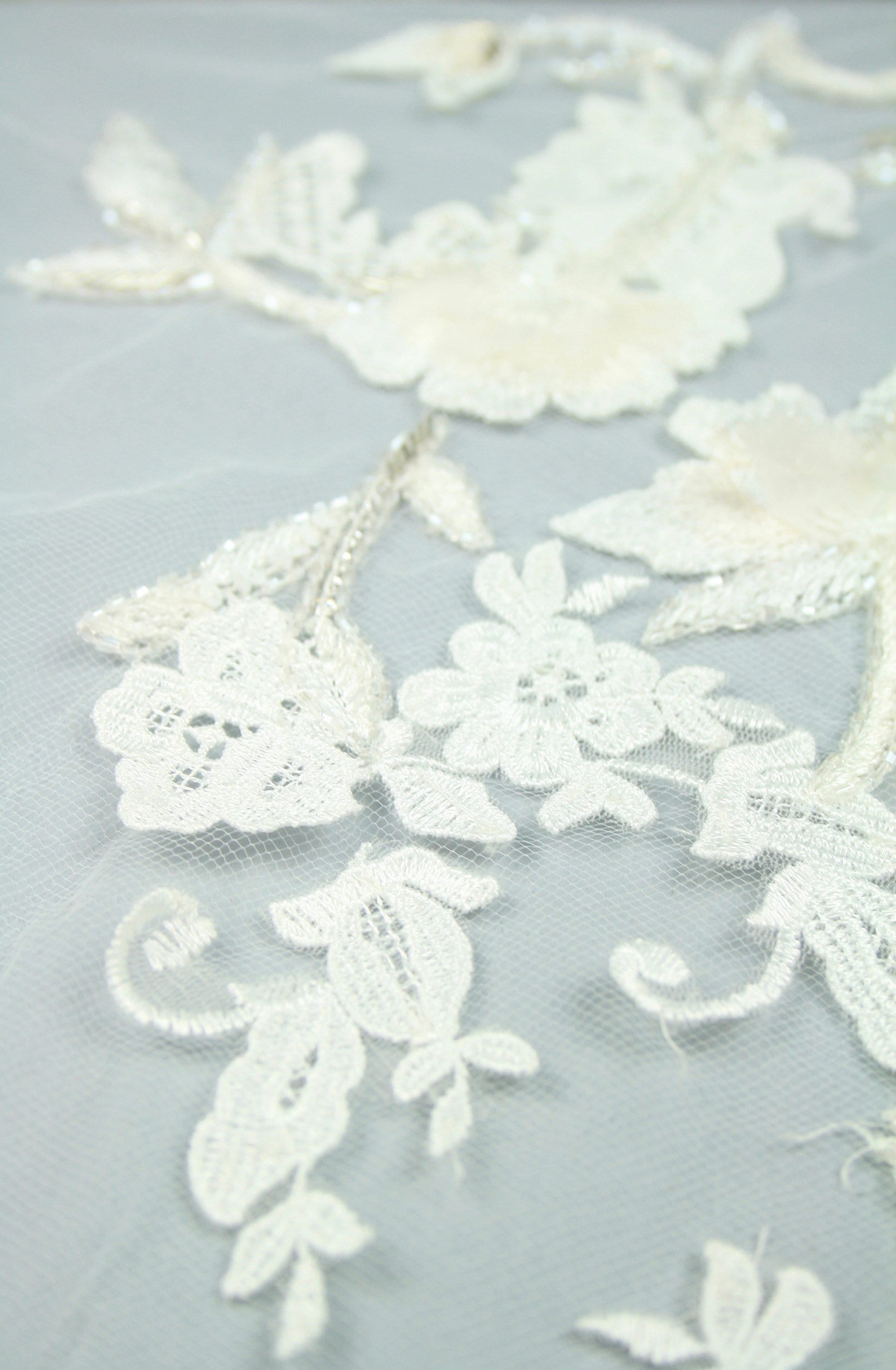 3D Delicate White Lace Wedding Applique