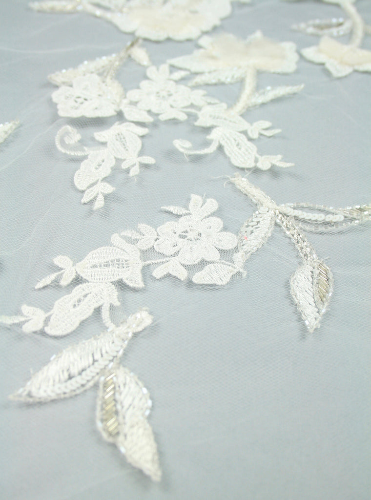 3D Delicate White Lace Wedding Applique