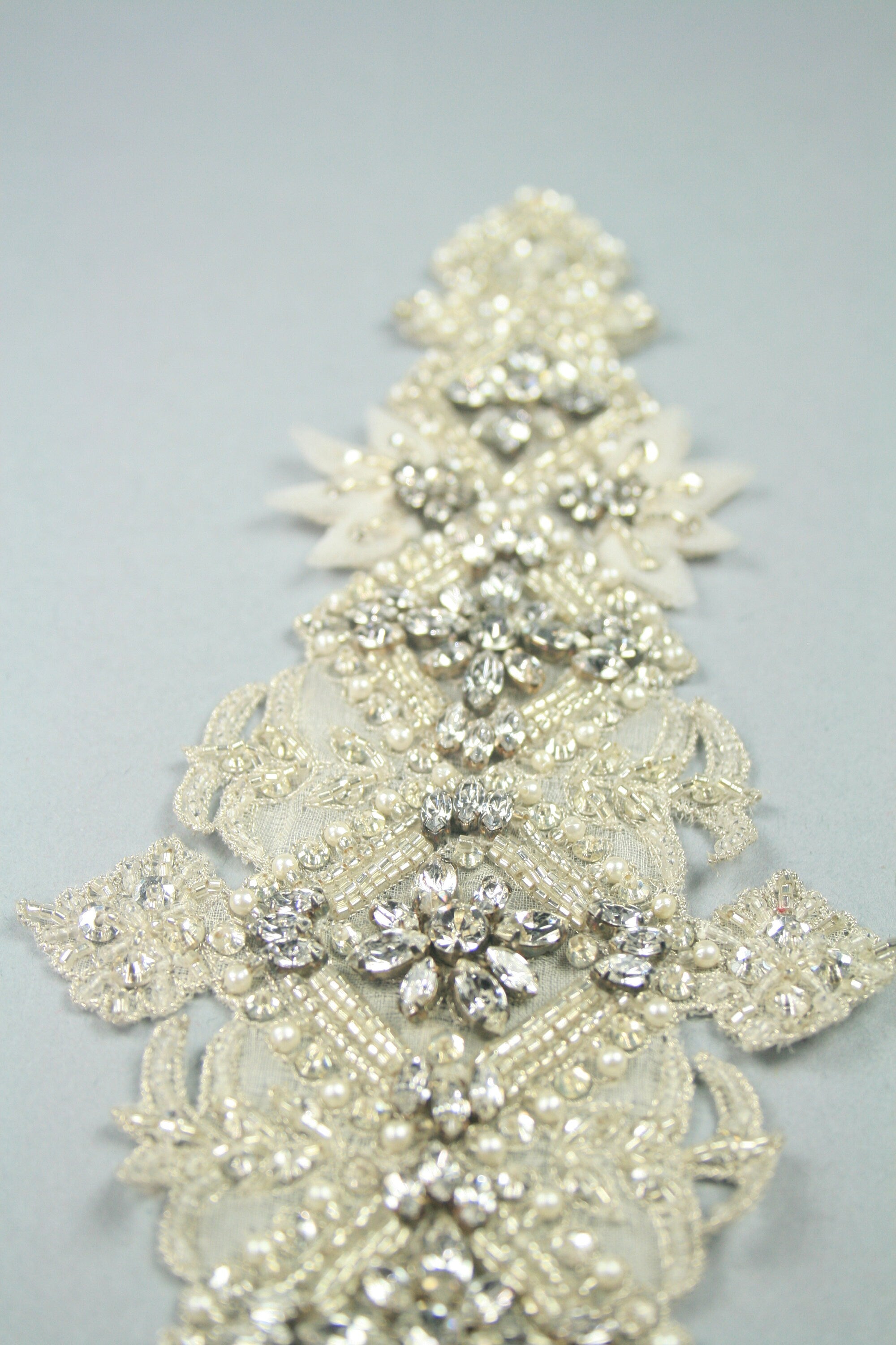 3D Heavy Beaded Wedding Applique