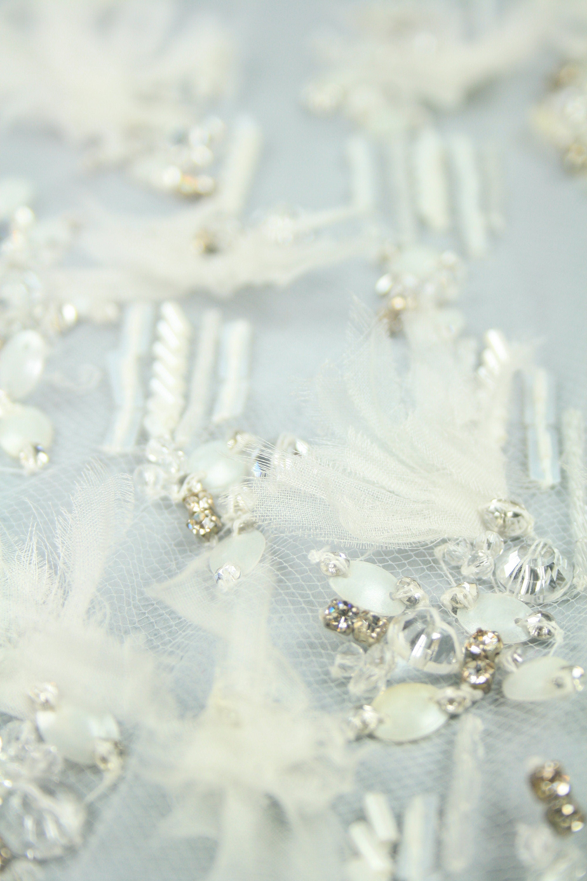 3D White Bridal Applique