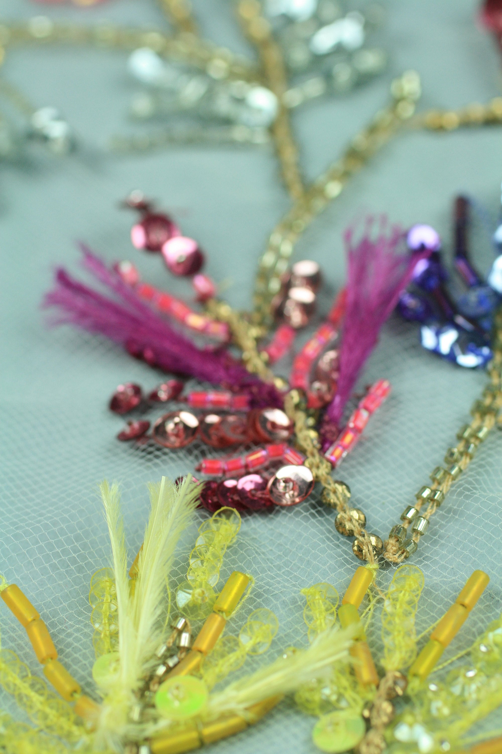 3D Colorful Floral Beaded Applique