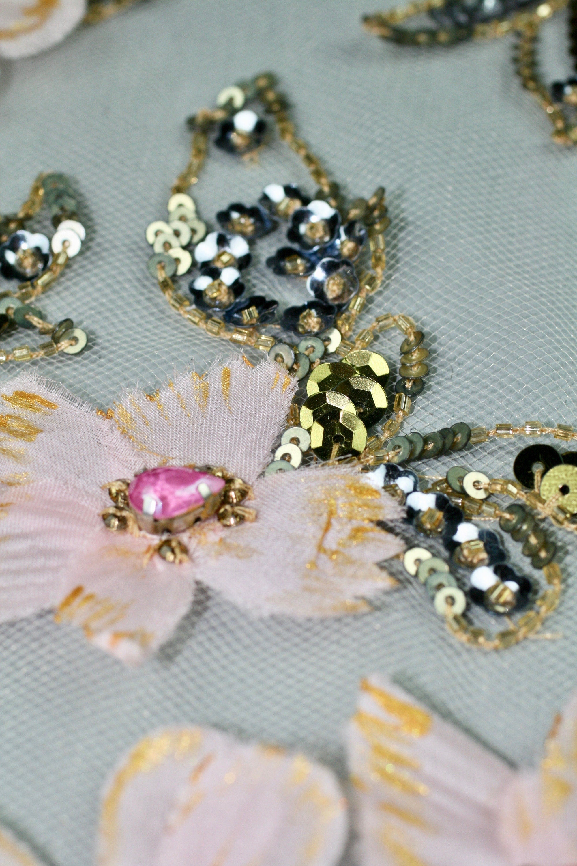 3D Hand Painted Floral Applique