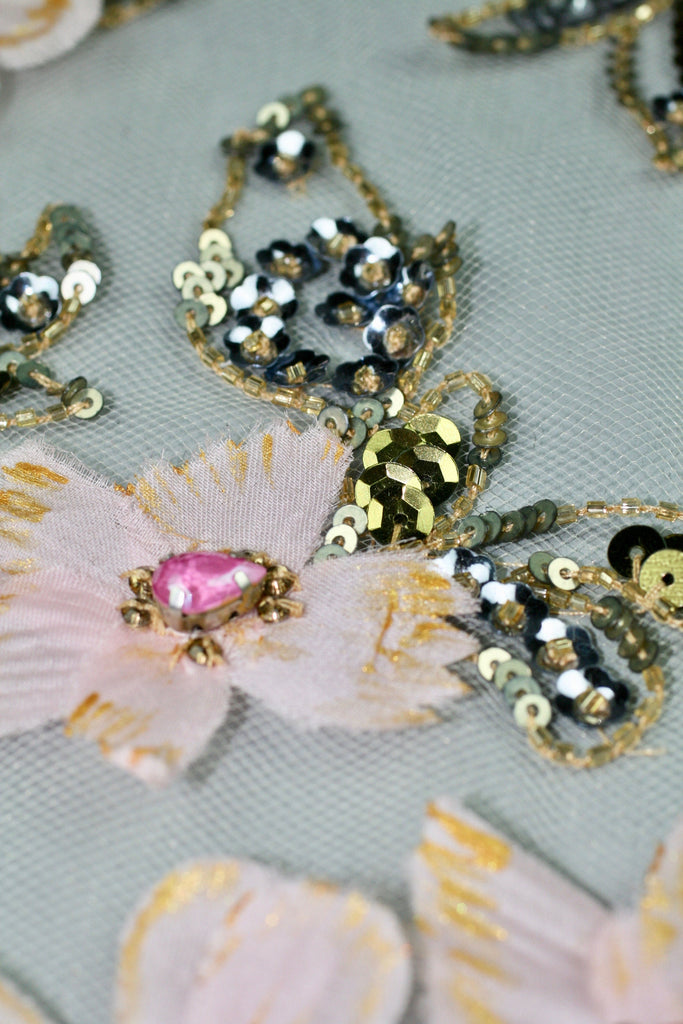 3D Hand Painted Floral Applique