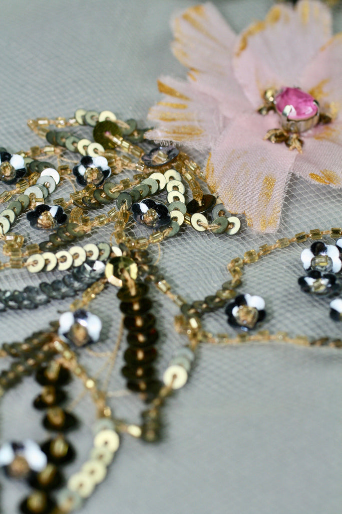 3D Hand Painted Floral Applique