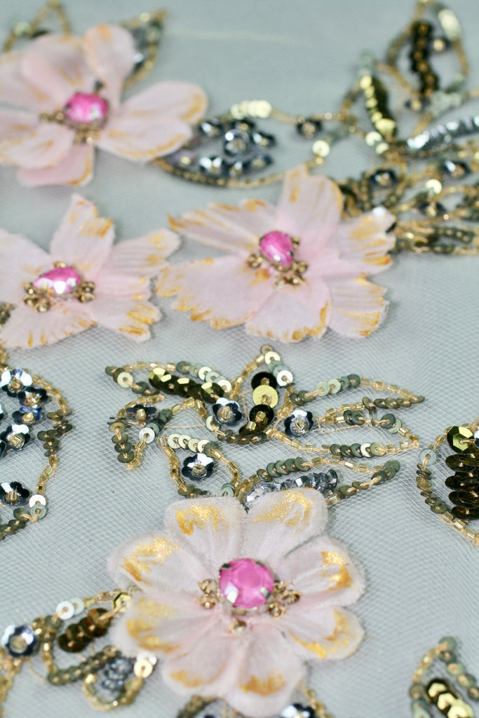 3D Hand Painted Floral Applique