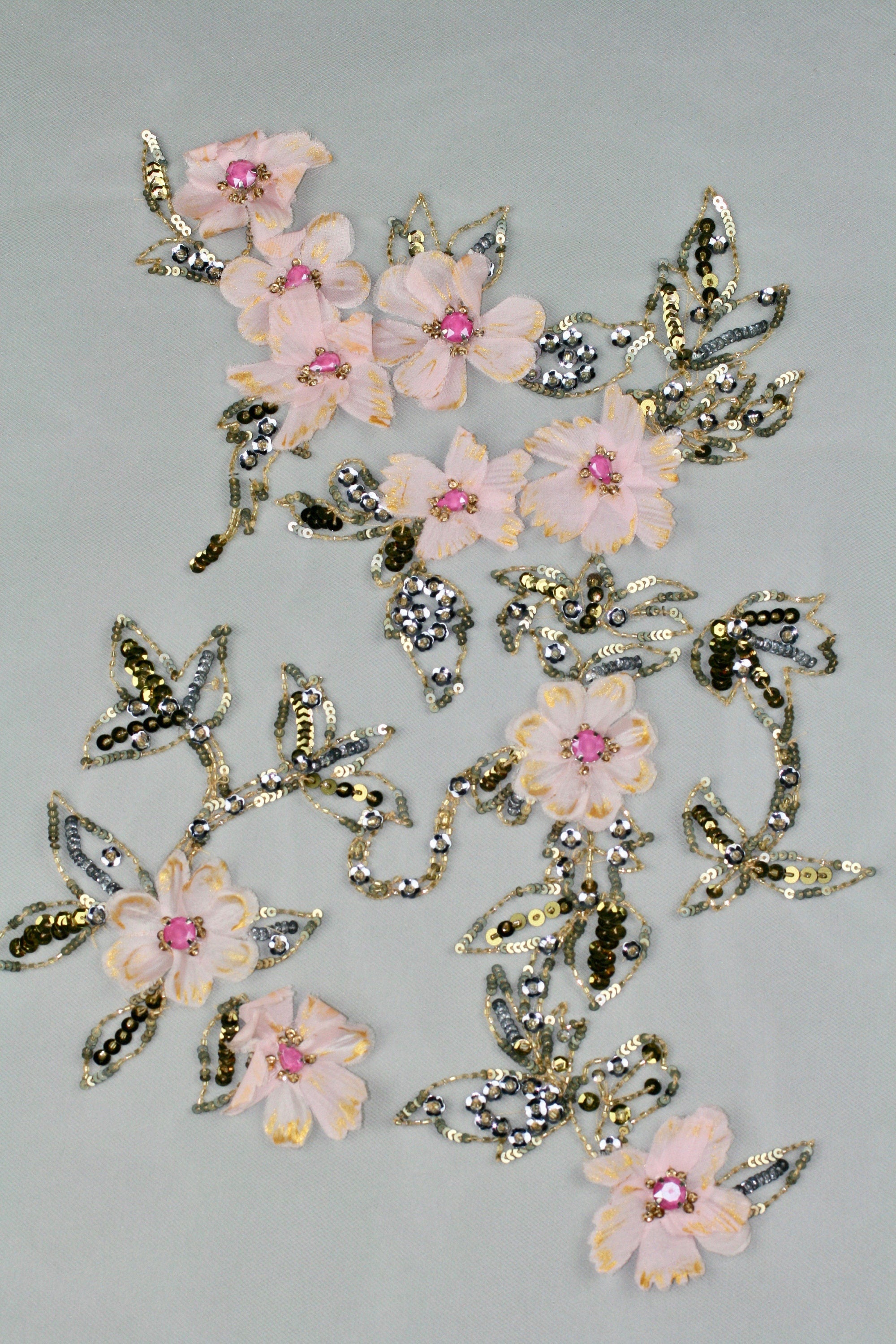 3D Hand Painted Floral Applique