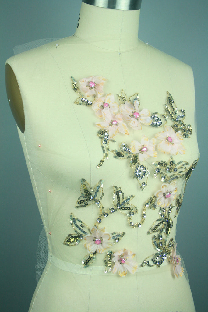 3D Hand Painted Floral Applique