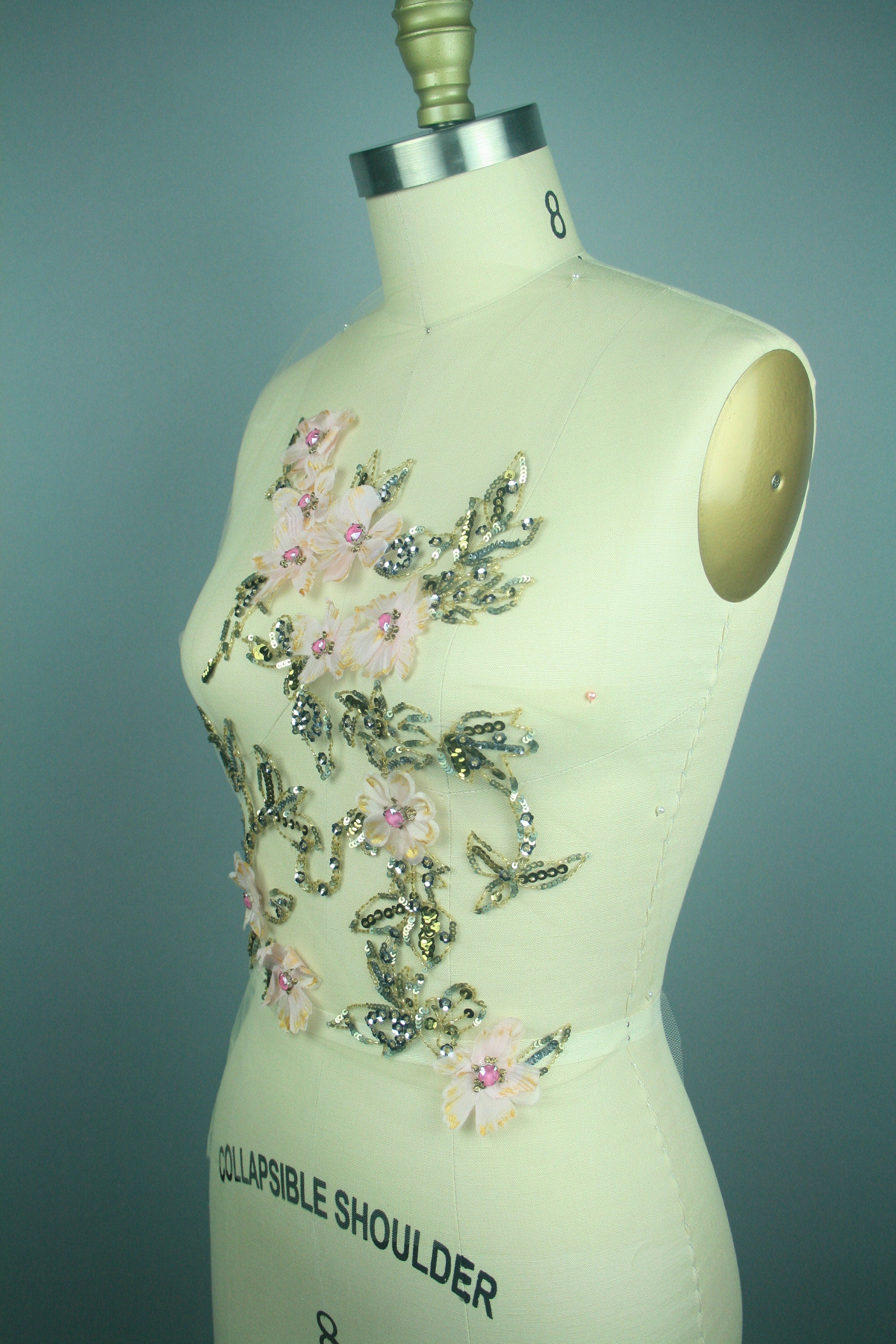 3D Hand Painted Floral Applique