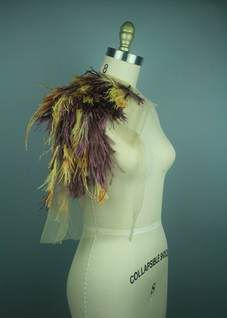 A118 - Feather on Tulle Applique