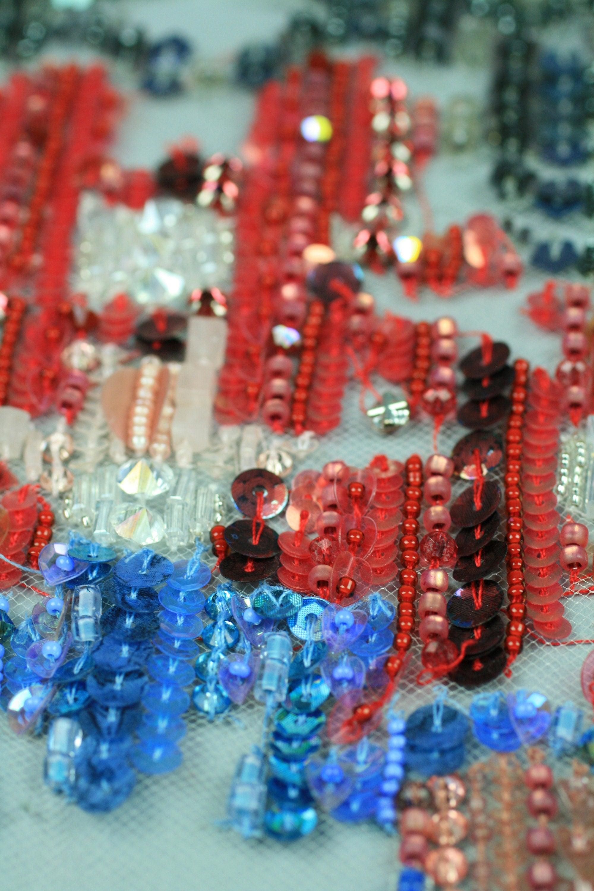 C102 - Multi Colored Beaded Sequin Panel - Moda Artisans