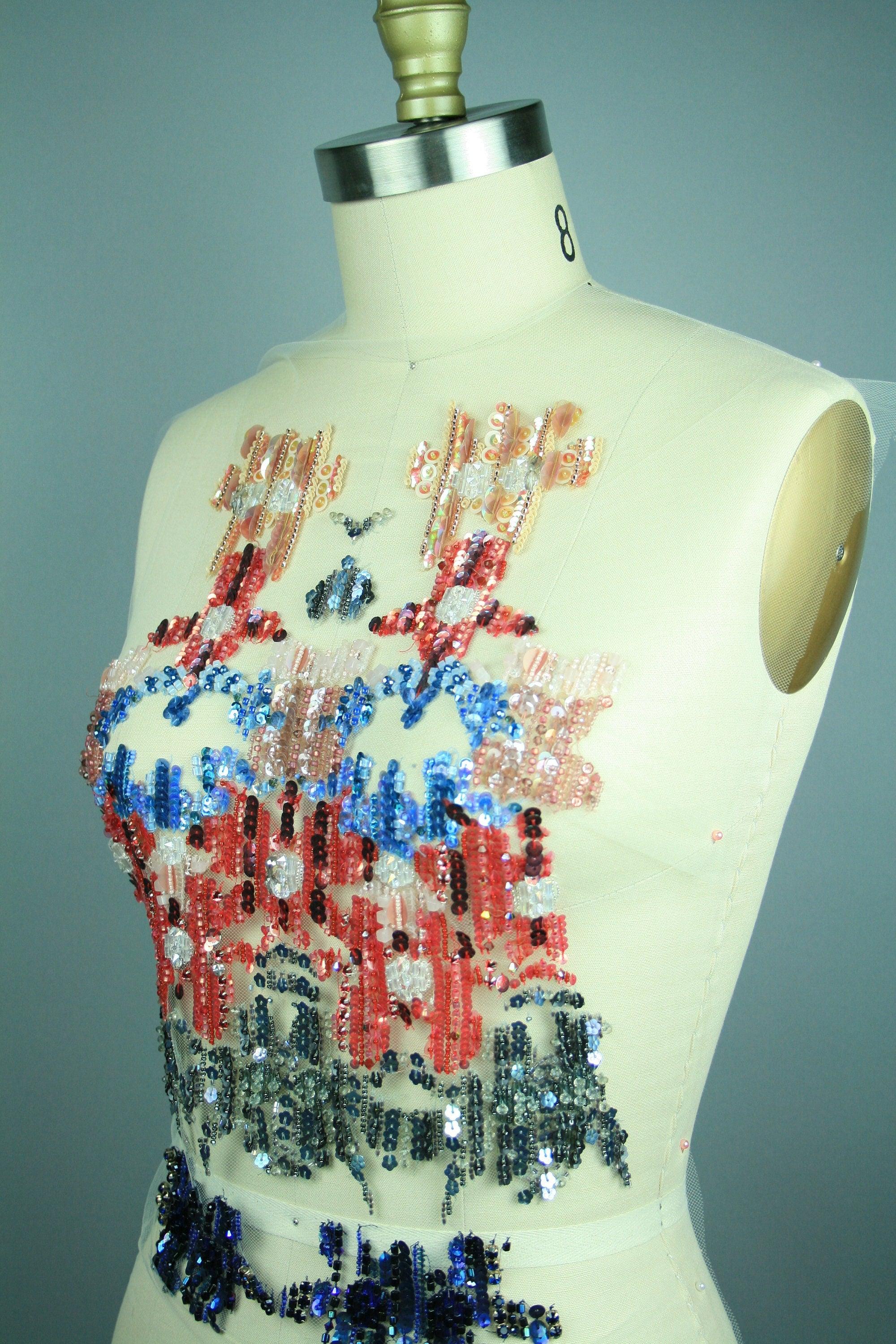 C102 - Multi Colored Beaded Sequin Panel - Moda Artisans
