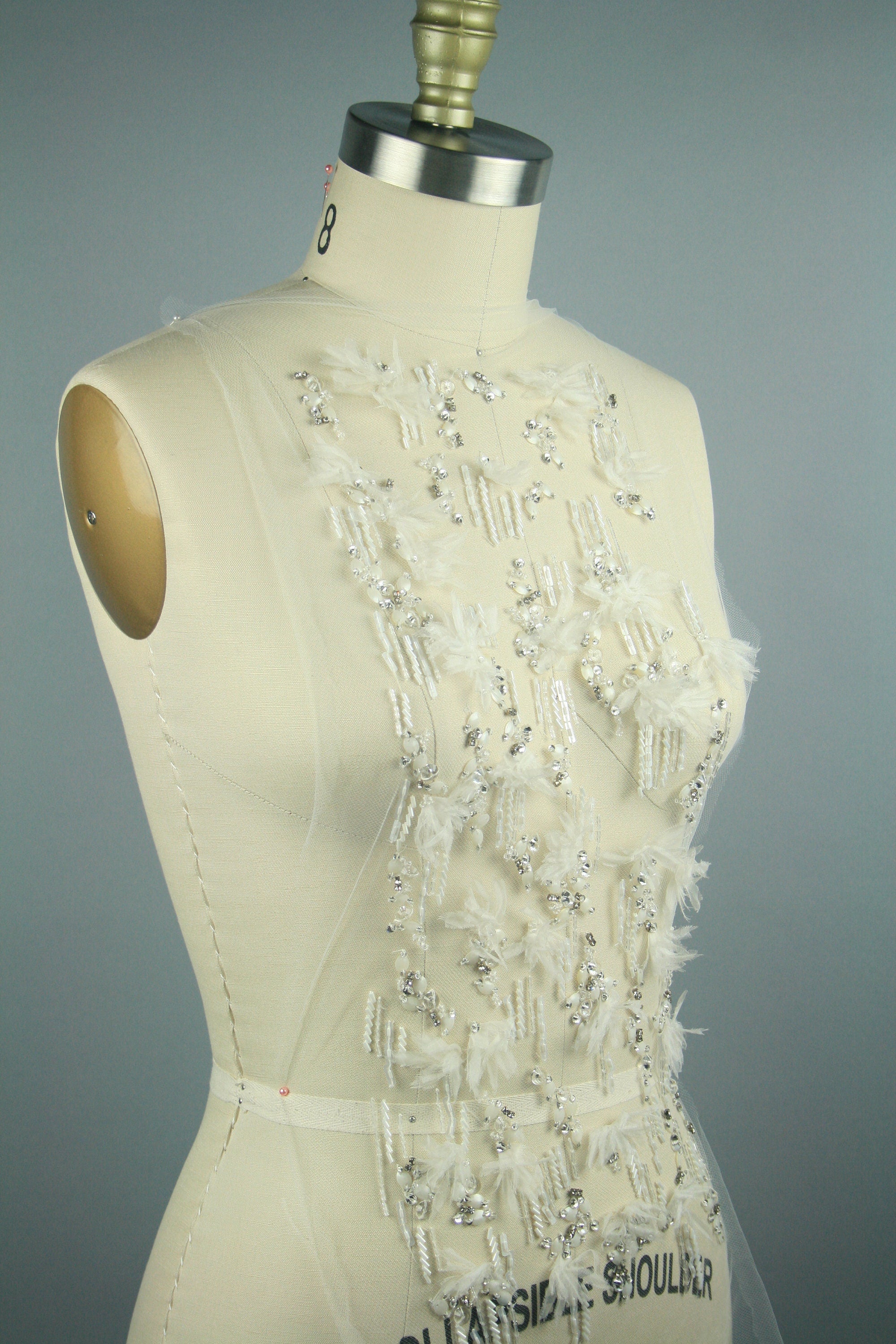 3D White Bridal Applique