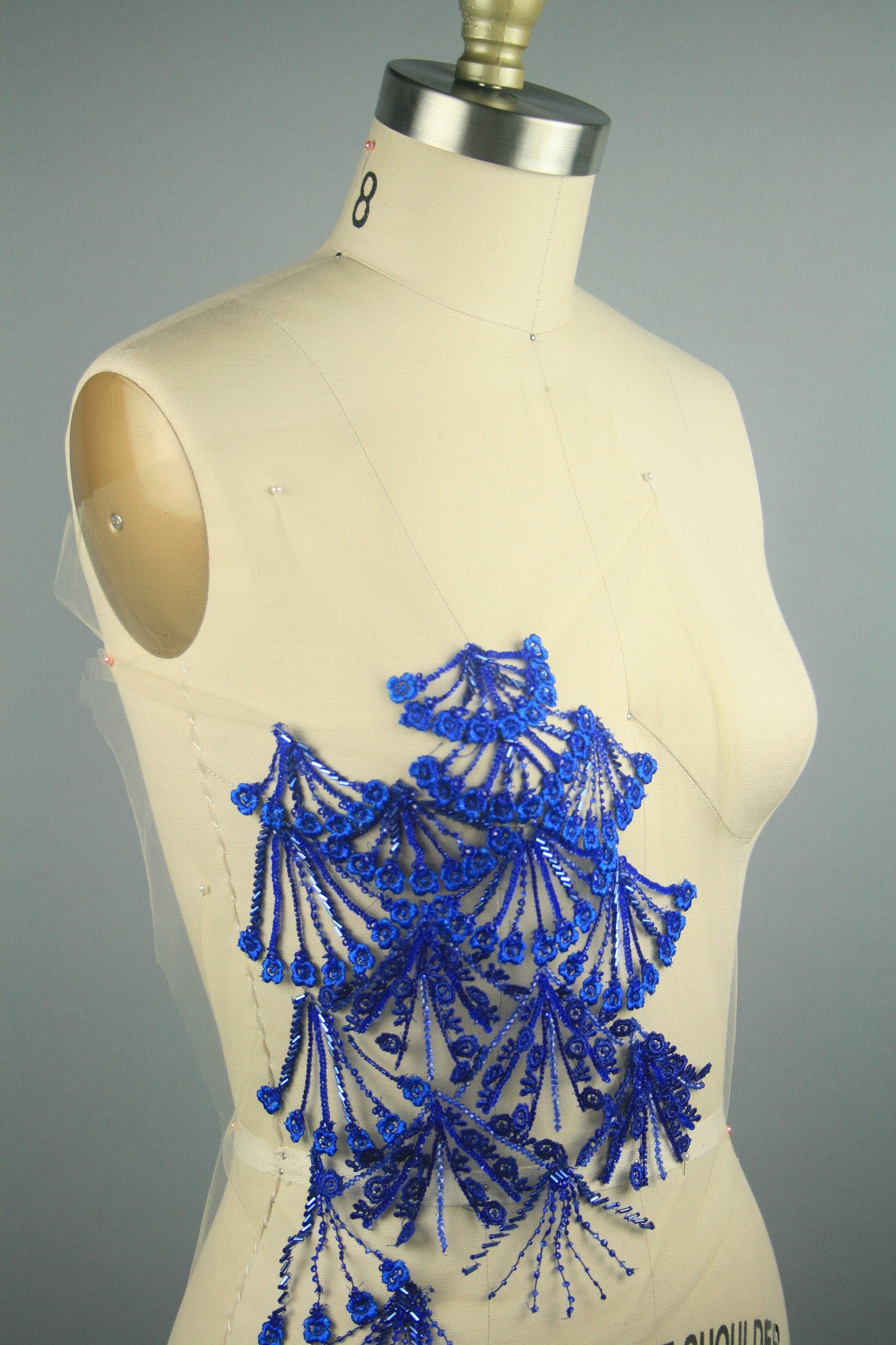 3D Capri Blue Lace Applique